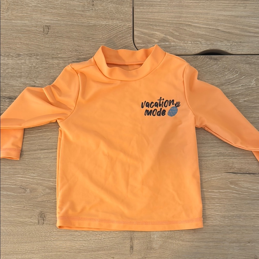 Vacation Mode Kids Swim Shirt - Orange 18 MONTHS